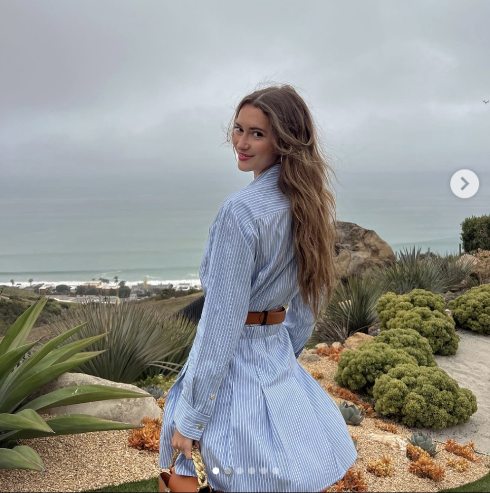 Maje blue shirt dress